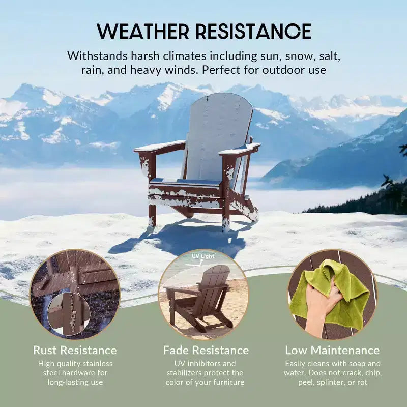 WestinTrends Malibu Sedia Adirondack Pieghevole da Esterni in Polietilene (Set di 8)