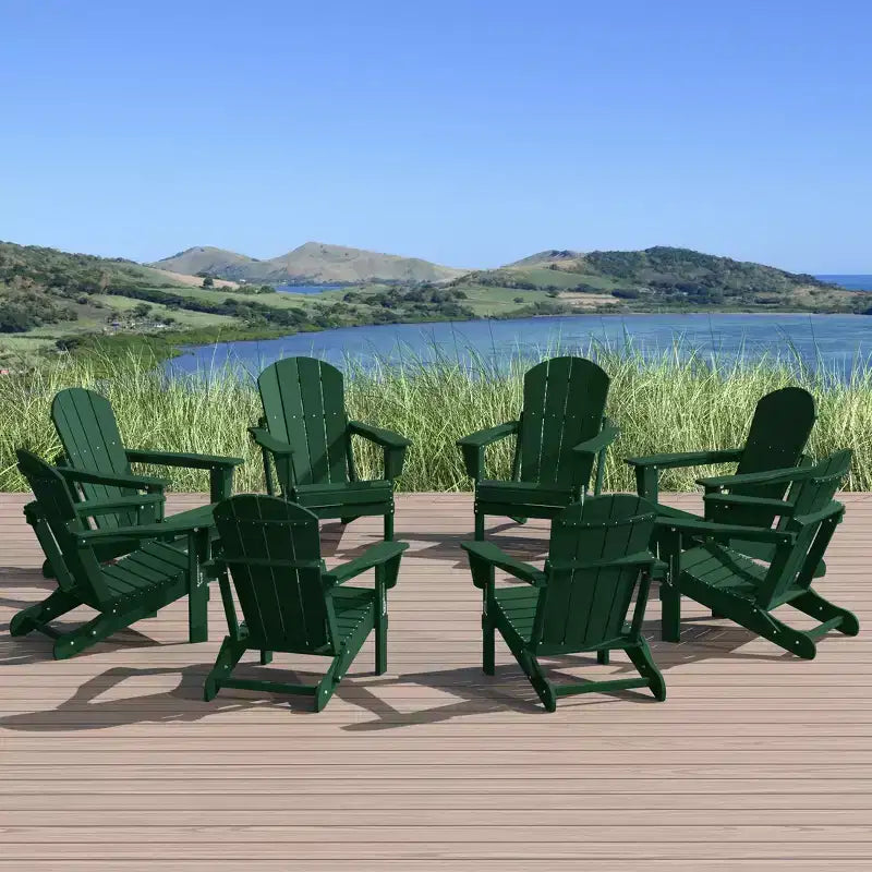WestinTrends Malibu Sedia Adirondack Pieghevole da Esterni in Polietilene (Set di 8)