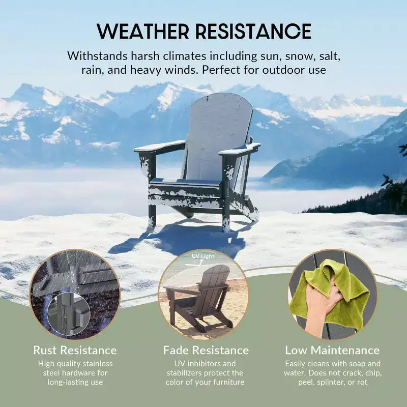 WestinTrends Malibu Sedia Adirondack Pieghevole da Esterni in Polietilene (Set di 8)