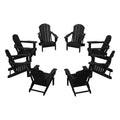 WestinTrends Malibu HDPE Outdoor Folding Poly Adirondack Chair (Set of 8)