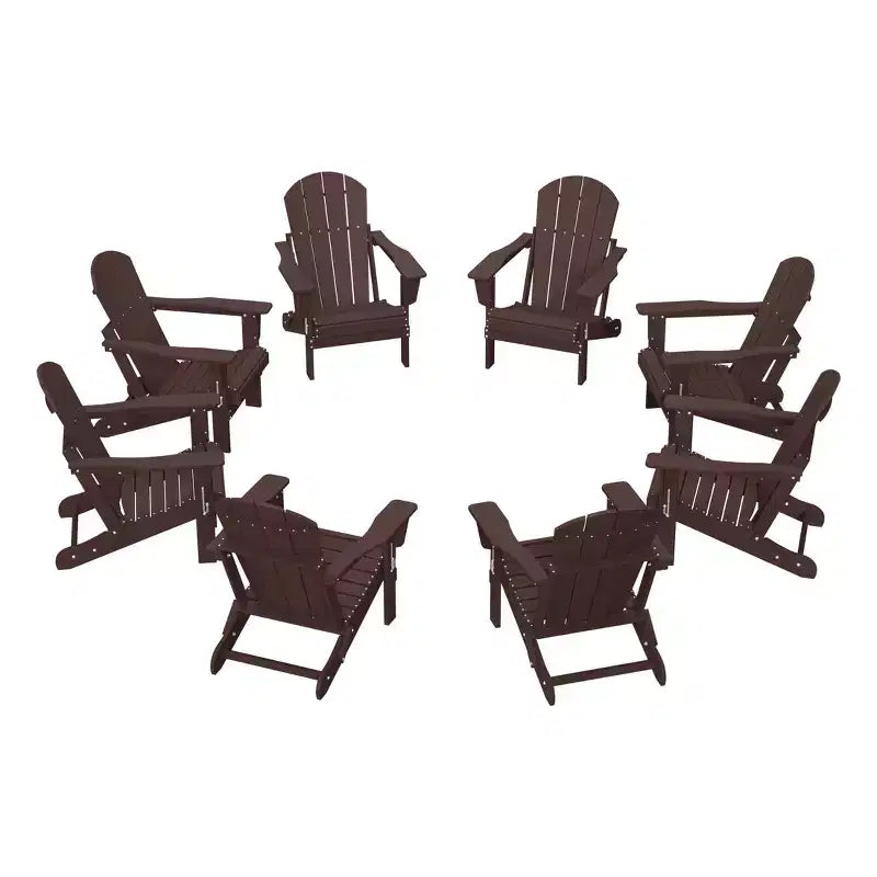 WestinTrends Malibu Sedia Adirondack Pieghevole da Esterni in Polietilene (Set di 8)