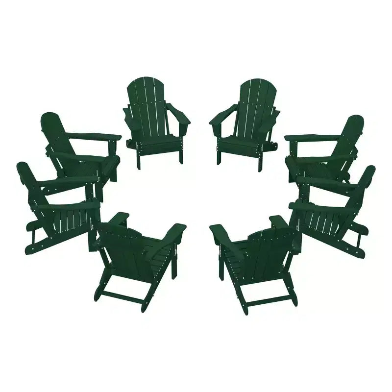 WestinTrends Malibu Sedia Adirondack Pieghevole da Esterni in Polietilene (Set di 8)
