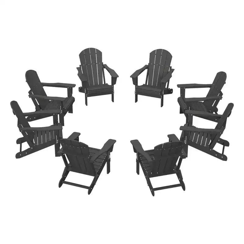 WestinTrends Malibu Sedia Adirondack Pieghevole da Esterni in Polietilene (Set di 8)