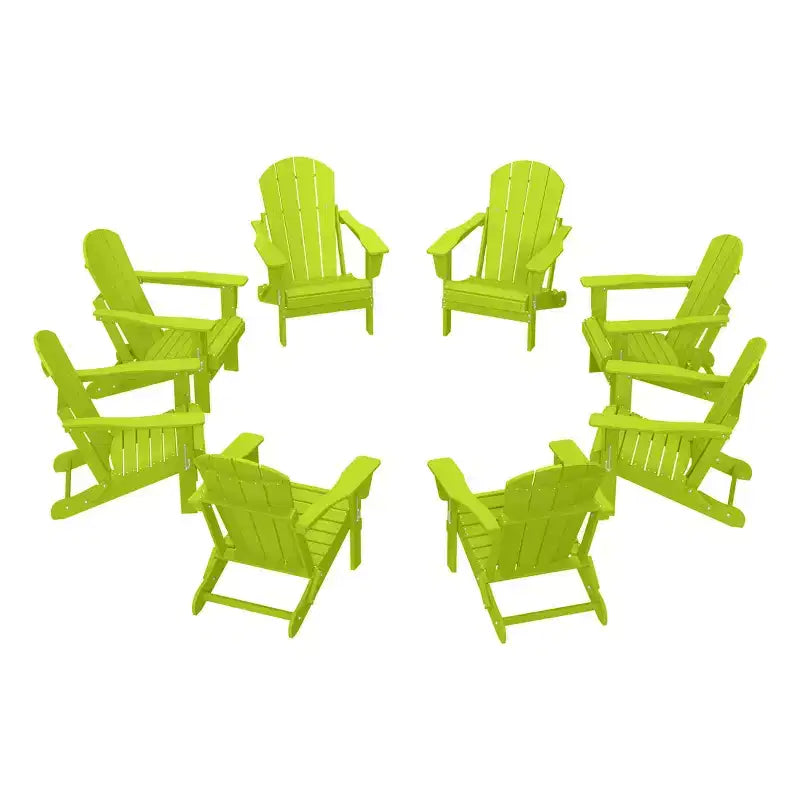WestinTrends Malibu Sedia Adirondack Pieghevole da Esterni in Polietilene (Set di 8)