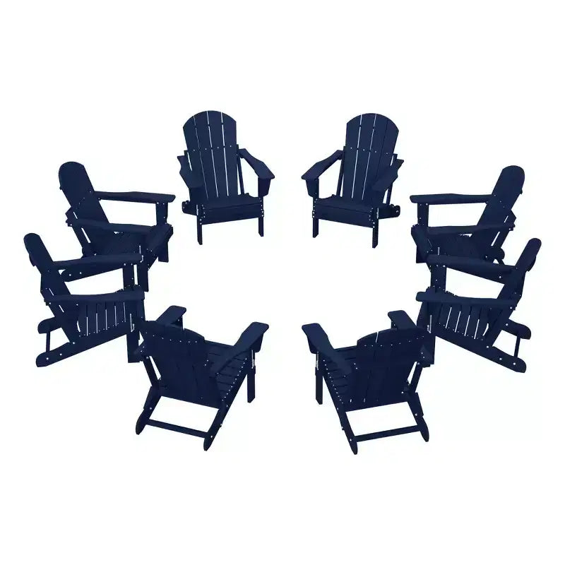 WestinTrends Malibu Sedia Adirondack Pieghevole da Esterni in Polietilene (Set di 8)