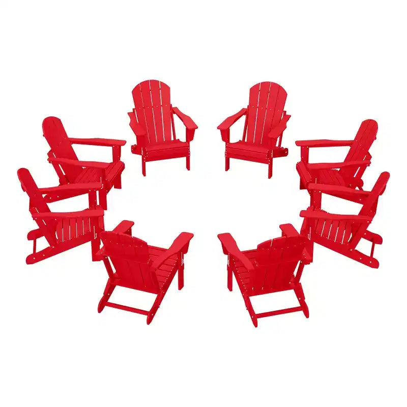 WestinTrends Malibu Sedia Adirondack Pieghevole da Esterni in Polietilene (Set di 8)