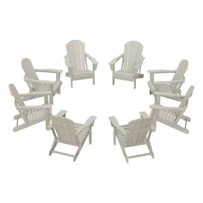 WestinTrends Malibu Sedia Adirondack Pieghevole da Esterni in Polietilene (Set di 8)