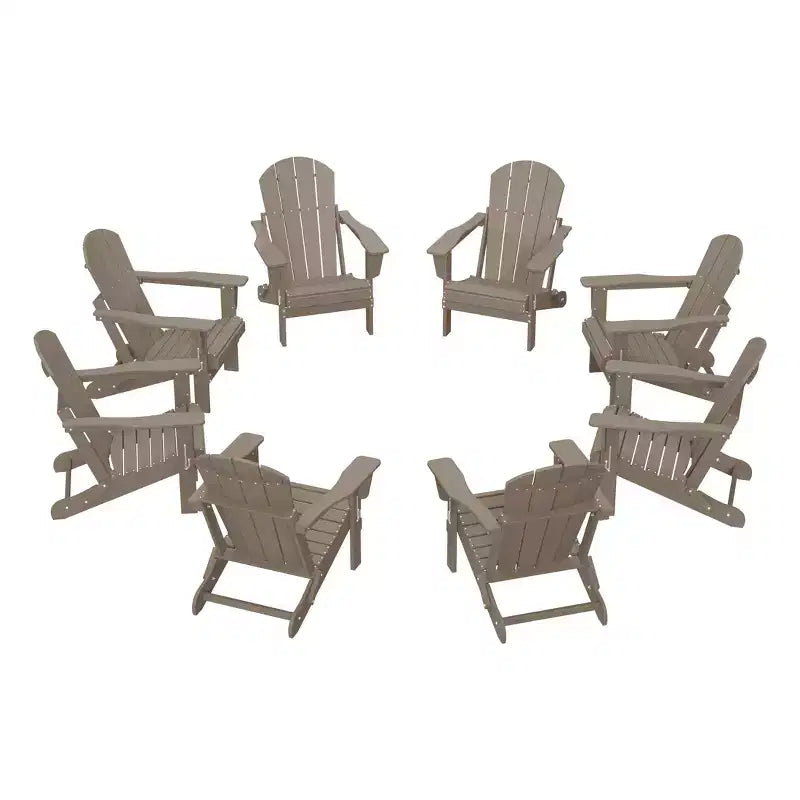 WestinTrends Malibu Sedia Adirondack Pieghevole da Esterni in Polietilene (Set di 8)
