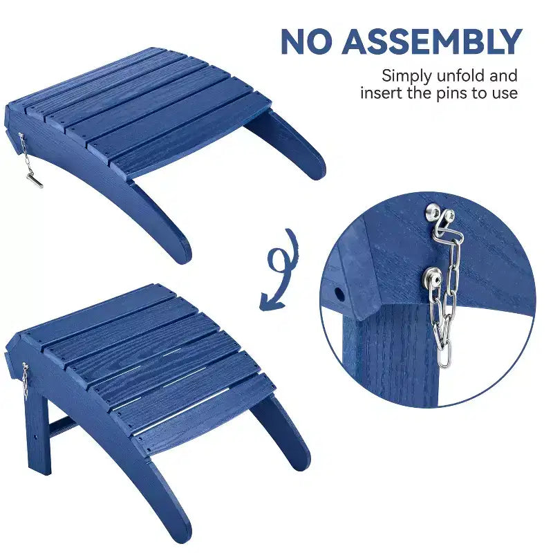 Yaheetech Poggiapiedi Ottomano per Sedia Adirondack per Portico, Giardino, Prato