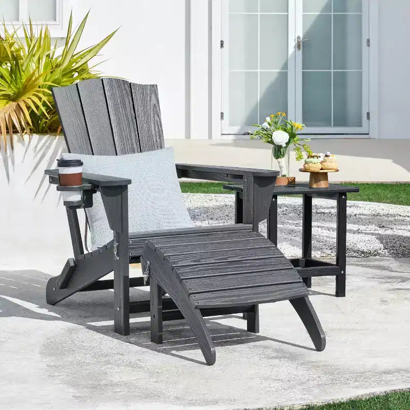 Yaheetech Poggiapiedi Ottomano per Sedia Adirondack per Portico, Giardino, Prato