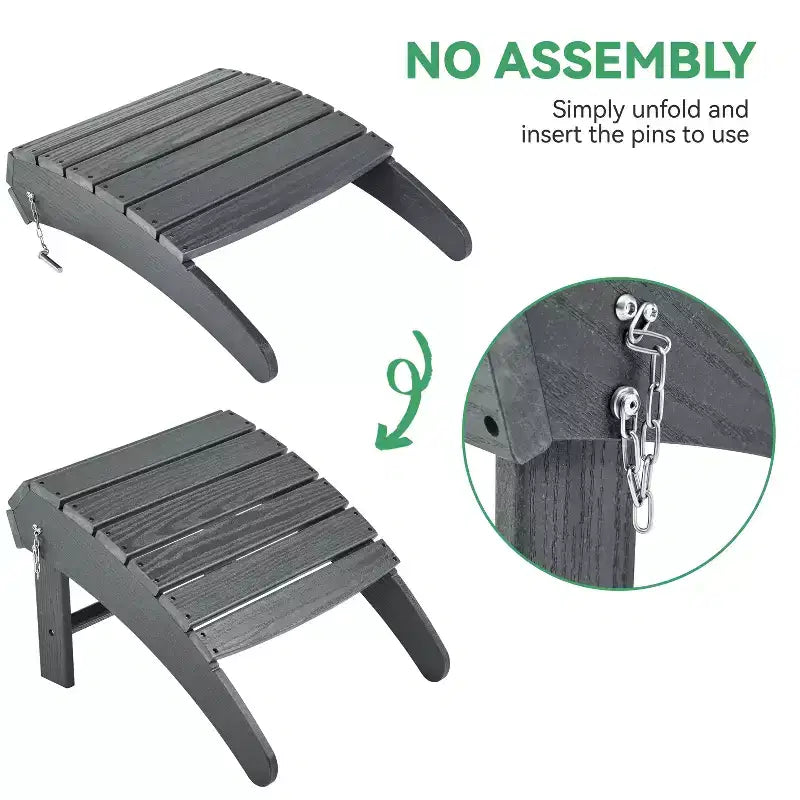 Yaheetech Poggiapiedi Ottomano per Sedia Adirondack per Portico, Giardino, Prato