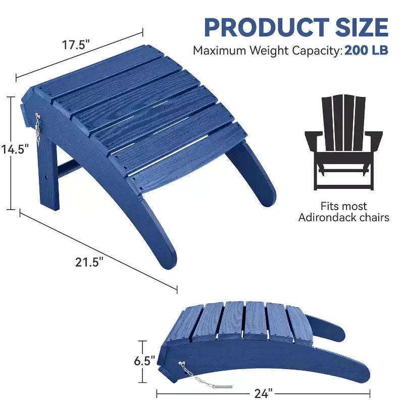 Yaheetech Poggiapiedi Ottomano per Sedia Adirondack per Portico, Giardino, Prato
