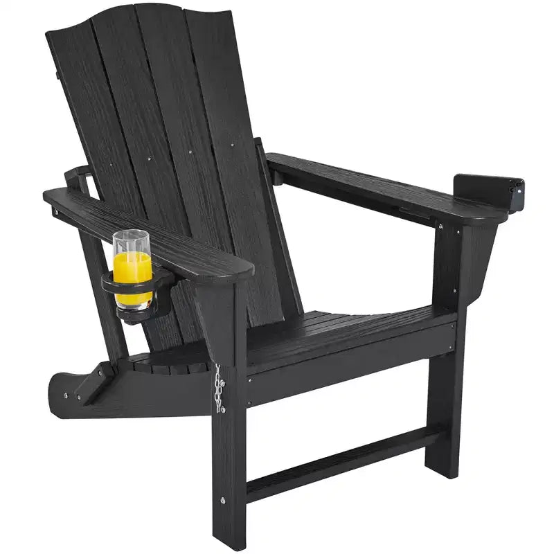 Yaheetech Folding Adirondack Chair with Cup Holder