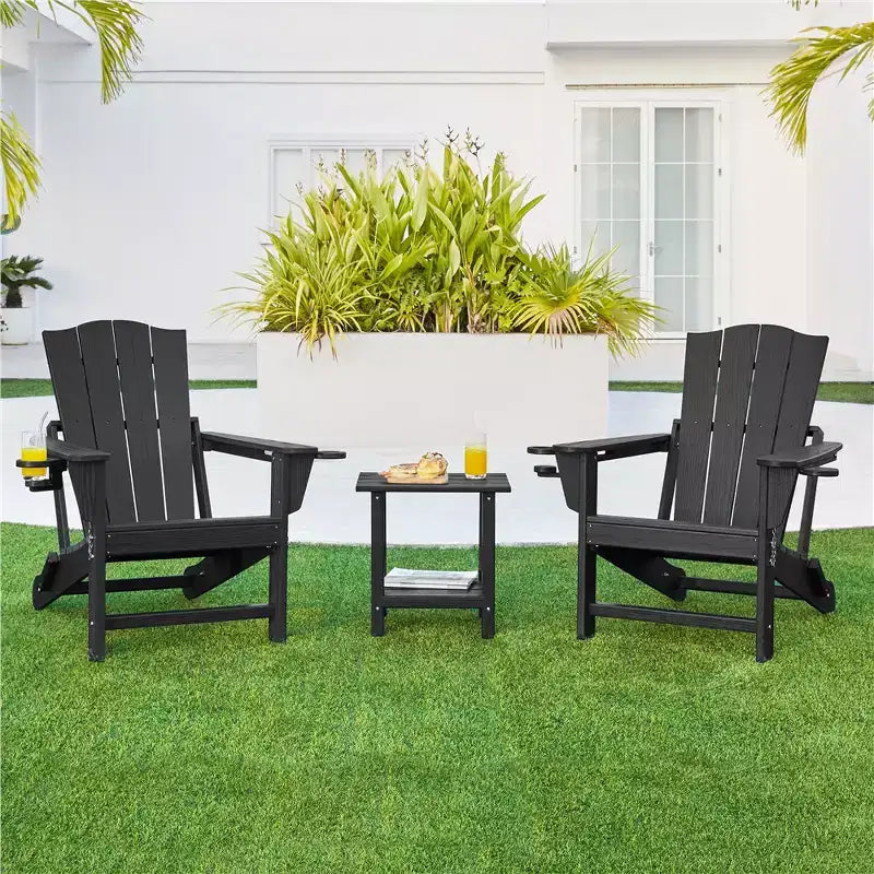 Sedia pieghevole Adirondack Yaheetech con portabicchieri