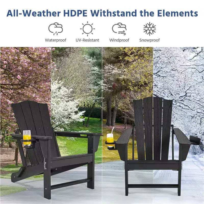 Sedia pieghevole Adirondack Yaheetech con portabicchieri