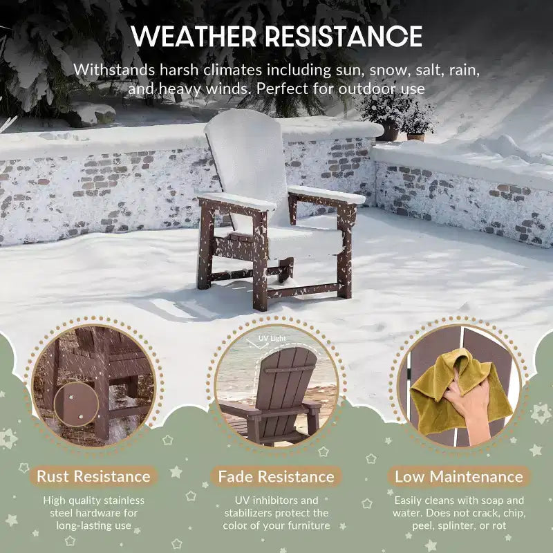 Sedia da esterno in plastica HDPE Adirondack per bambini Malibu di WestinTrends
