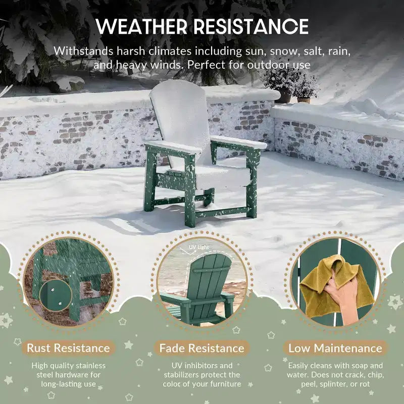 Sedia da esterno in plastica HDPE Adirondack per bambini Malibu di WestinTrends
