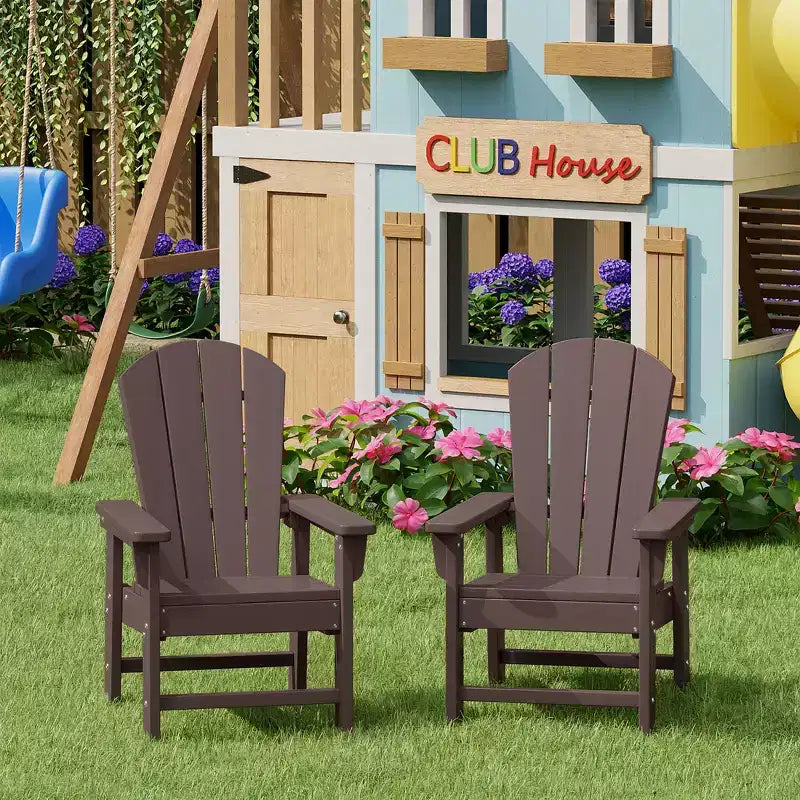 WestinTrends Lot de 2 chaises de patio Adirondack en plastique Malibu pour enfants
