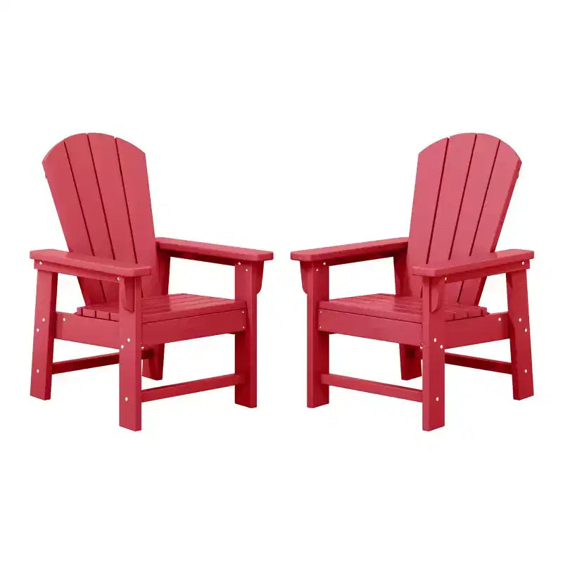 WestinTrends Malibu Sedia da Giardino per Bambini in Plastica Stile Adirondack (Set da 2)