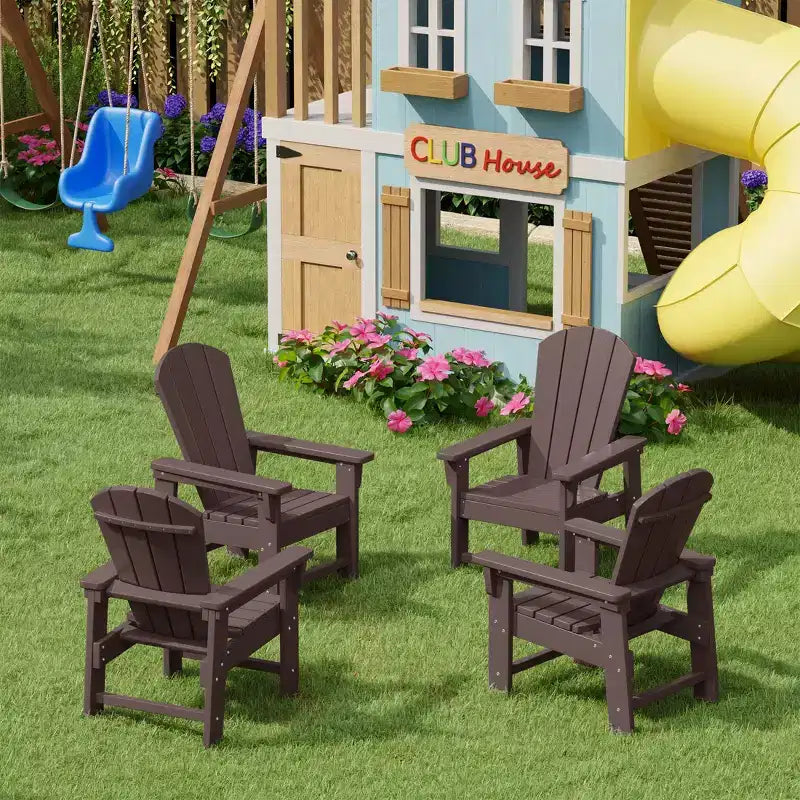 WestinTrends Malibu Sedia da Giardino per Bambini in Plastica per Esterni, Stile Adirondack (Confezione da 4)