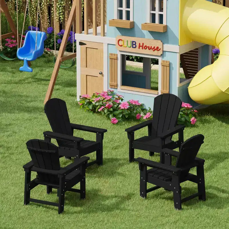 WestinTrends Malibu Sedia da Giardino per Bambini in Plastica per Esterni, Stile Adirondack (Confezione da 4)