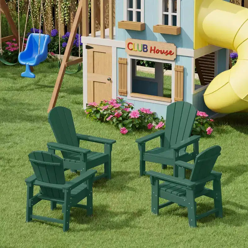 WestinTrends Malibu Sedia da Giardino per Bambini in Plastica per Esterni, Stile Adirondack (Confezione da 4)