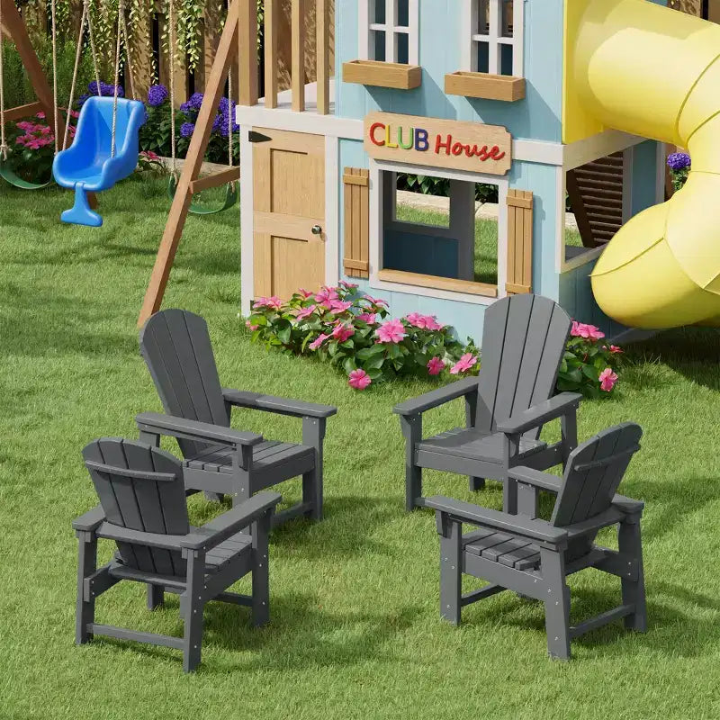 WestinTrends Malibu Sedia da Giardino per Bambini in Plastica per Esterni, Stile Adirondack (Confezione da 4)