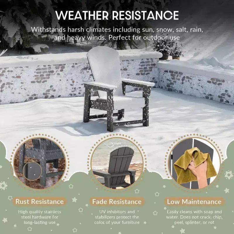 WestinTrends Malibu Sedia da Giardino per Bambini in Plastica per Esterni, Stile Adirondack (Confezione da 4)