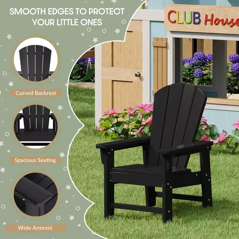 WestinTrends Malibu Sedia da Giardino per Bambini in Plastica per Esterni, Stile Adirondack (Confezione da 4)