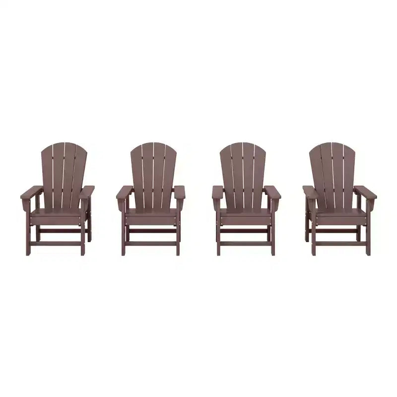 WestinTrends Malibu Sedia da Giardino per Bambini in Plastica per Esterni, Stile Adirondack (Confezione da 4)