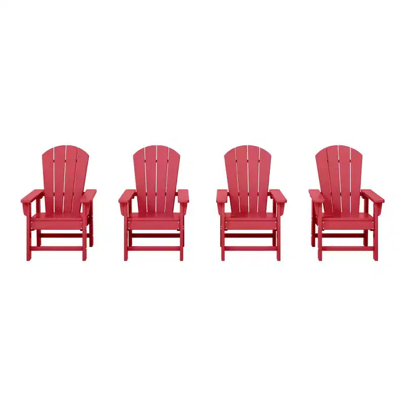 WestinTrends Malibu Sedia da Giardino per Bambini in Plastica per Esterni, Stile Adirondack (Confezione da 4)