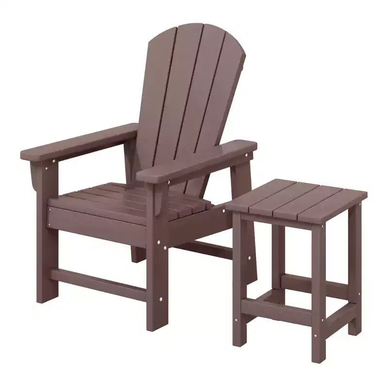 WestinTrends Malibu Set Sedia Adirondack per Bambini da Esterno in HDPE a 2 Pezzi con Tavolino Quadrato