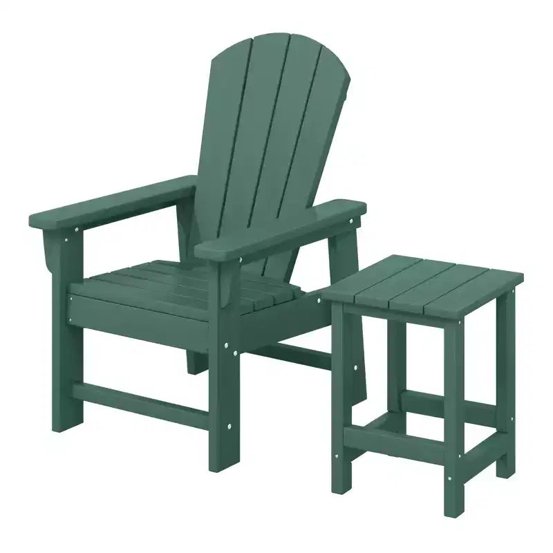 WestinTrends Malibu Set Sedia Adirondack per Bambini da Esterno in HDPE a 2 Pezzi con Tavolino Quadrato
