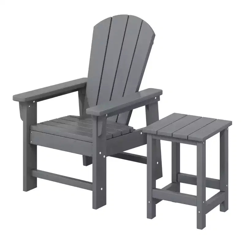 WestinTrends Malibu Set Sedia Adirondack per Bambini da Esterno in HDPE a 2 Pezzi con Tavolino Quadrato