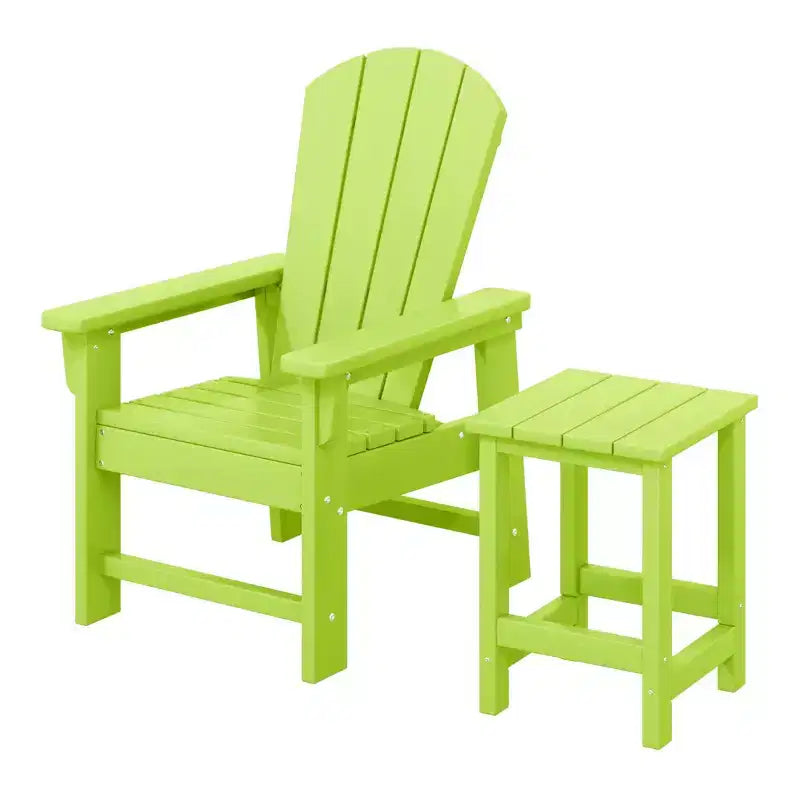 WestinTrends Malibu Set Sedia Adirondack per Bambini da Esterno in HDPE a 2 Pezzi con Tavolino Quadrato