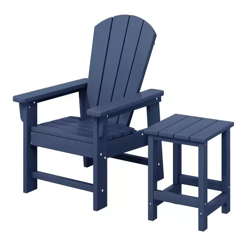 WestinTrends Malibu Set Sedia Adirondack per Bambini da Esterno in HDPE a 2 Pezzi con Tavolino Quadrato