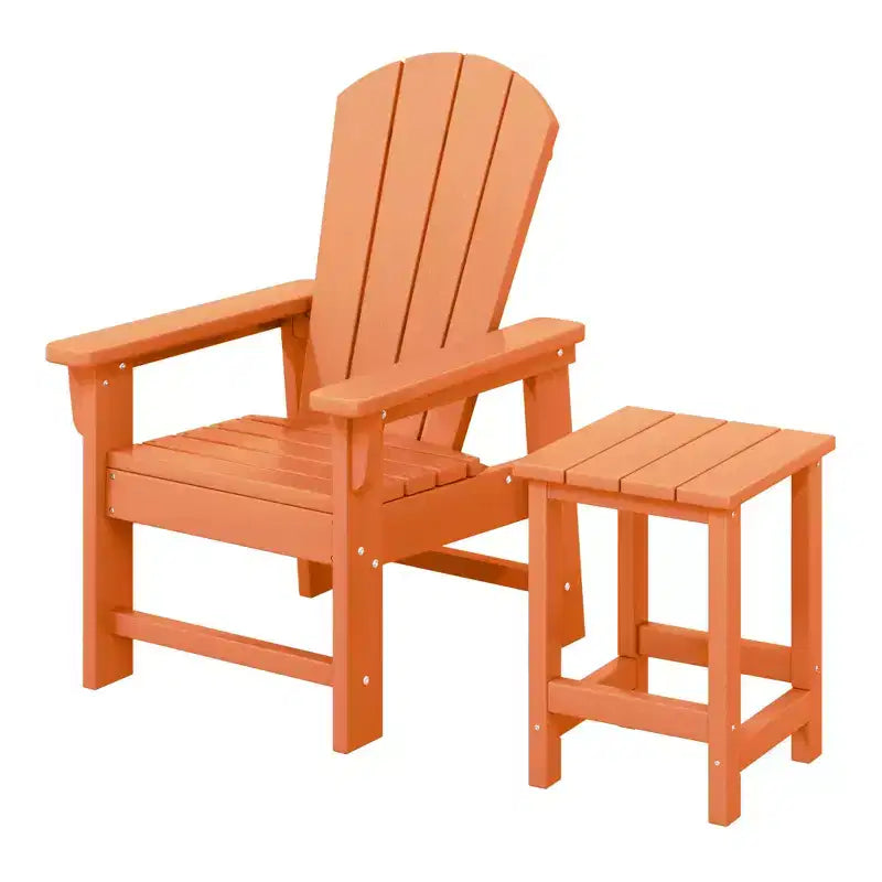 WestinTrends Malibu Set Sedia Adirondack per Bambini da Esterno in HDPE a 2 Pezzi con Tavolino Quadrato