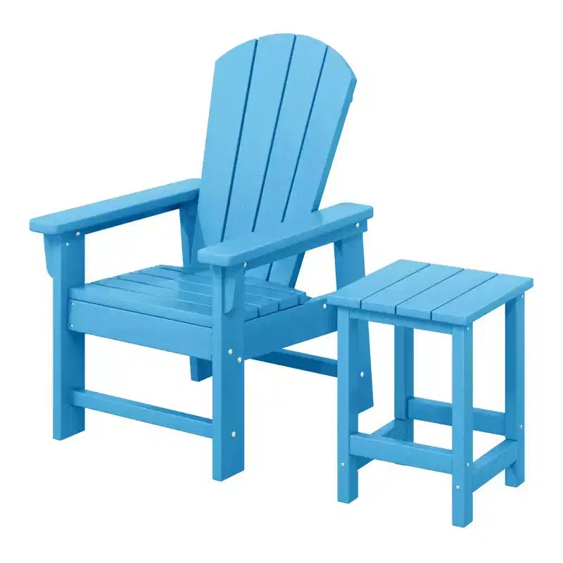 WestinTrends Malibu Set Sedia Adirondack per Bambini da Esterno in HDPE a 2 Pezzi con Tavolino Quadrato