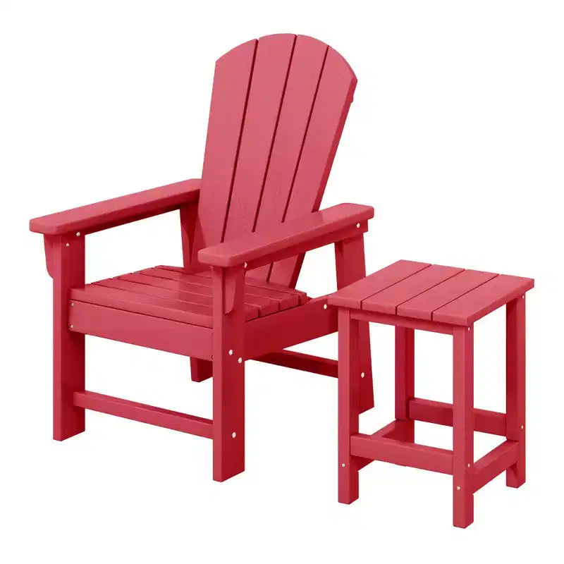 WestinTrends Malibu Set Sedia Adirondack per Bambini da Esterno in HDPE a 2 Pezzi con Tavolino Quadrato