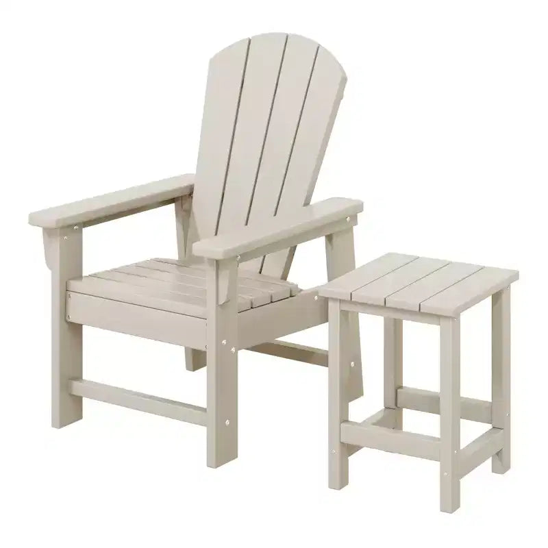 WestinTrends Malibu Set Sedia Adirondack per Bambini da Esterno in HDPE a 2 Pezzi con Tavolino Quadrato