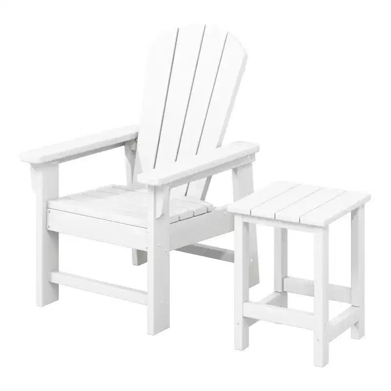 WestinTrends Malibu Set Sedia Adirondack per Bambini da Esterno in HDPE a 2 Pezzi con Tavolino Quadrato