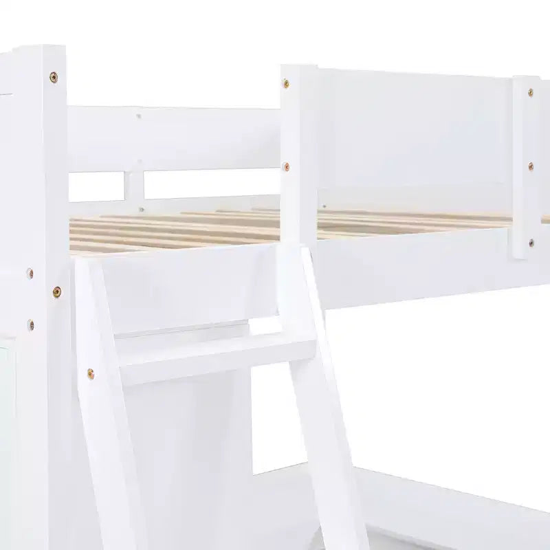 Letto a soppalco full size con scrivania e mensola, design moderno 78L x 57.6W, stabile e sicuro