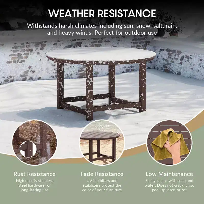WestinTrends Dylan Set da conversazione da 5 pezzi per patio da esterno con sedia Adirondack in HDPE e tavolino da caffè rotondo