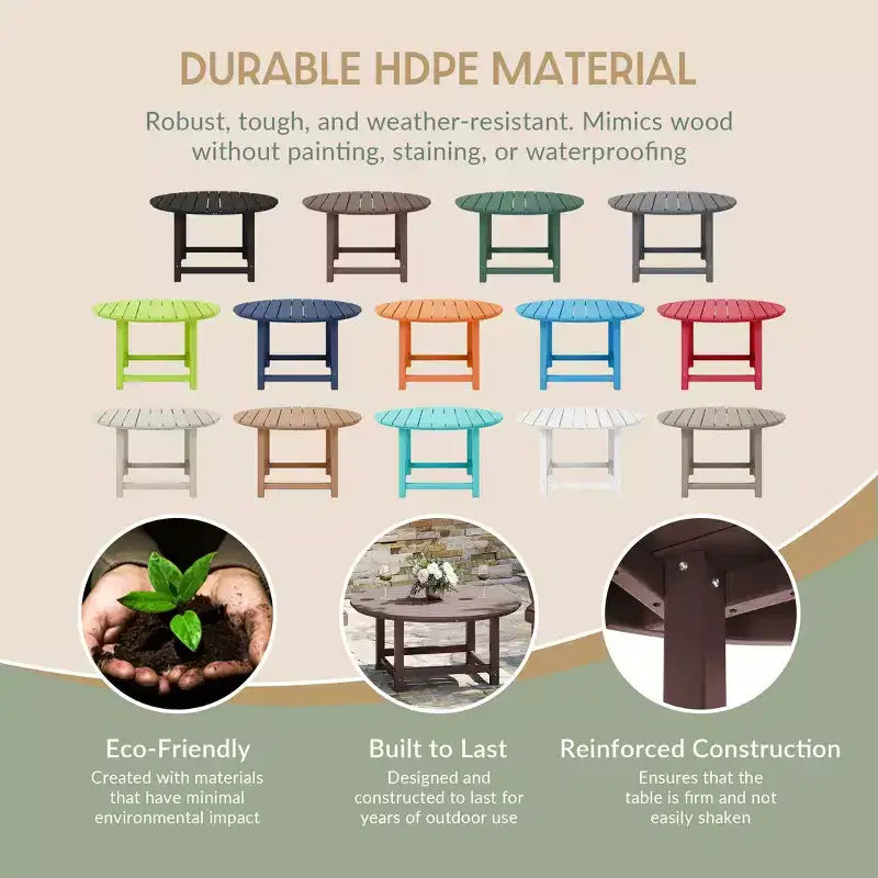 WestinTrends Dylan Set da conversazione da 5 pezzi per patio da esterno con sedia Adirondack in HDPE e tavolino da caffè rotondo