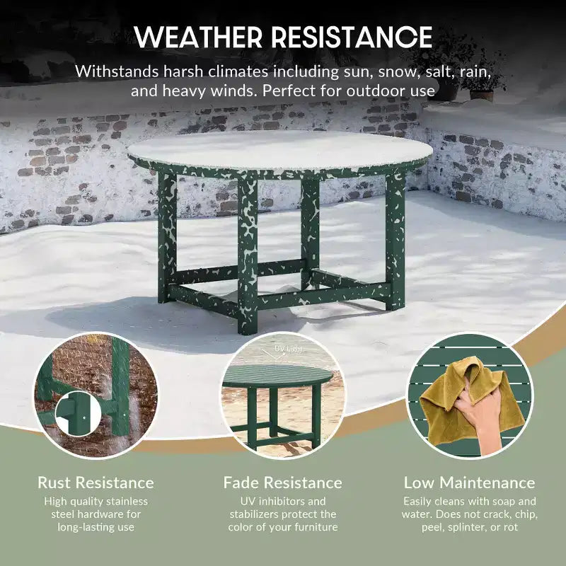 WestinTrends Dylan Set da conversazione da 5 pezzi per patio da esterno con sedia Adirondack in HDPE e tavolino da caffè rotondo