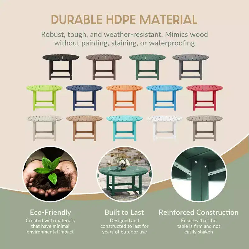 WestinTrends Dylan Set da conversazione da 5 pezzi per patio da esterno con sedia Adirondack in HDPE e tavolino da caffè rotondo