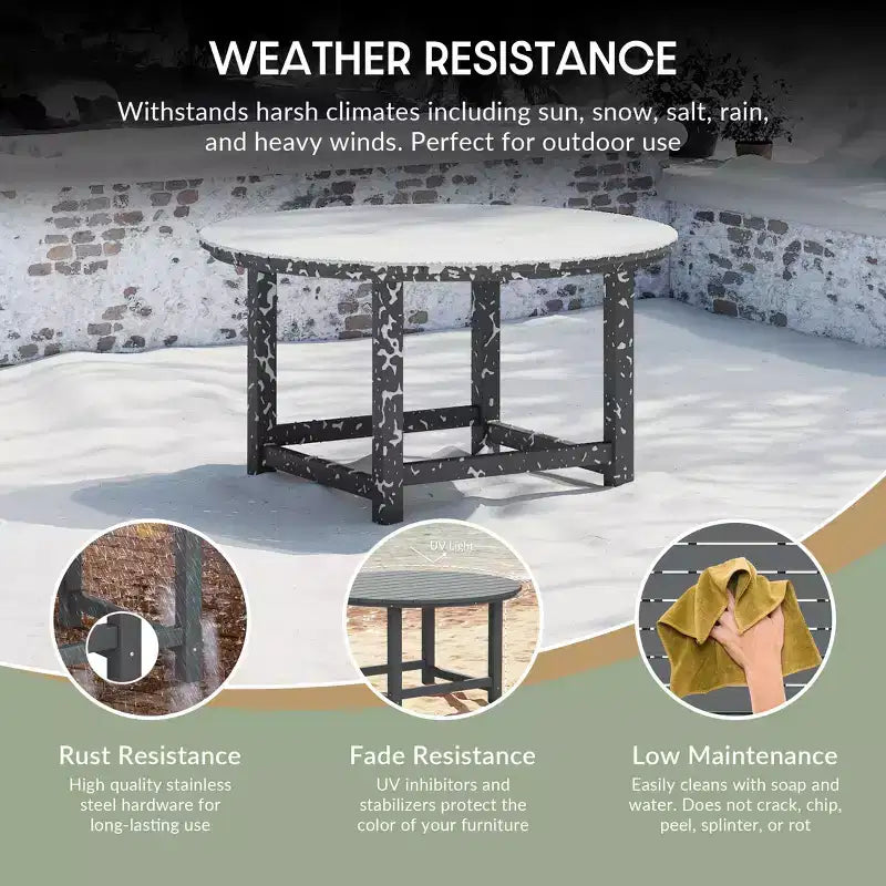 WestinTrends Dylan Set da conversazione da 5 pezzi per patio da esterno con sedia Adirondack in HDPE e tavolino da caffè rotondo