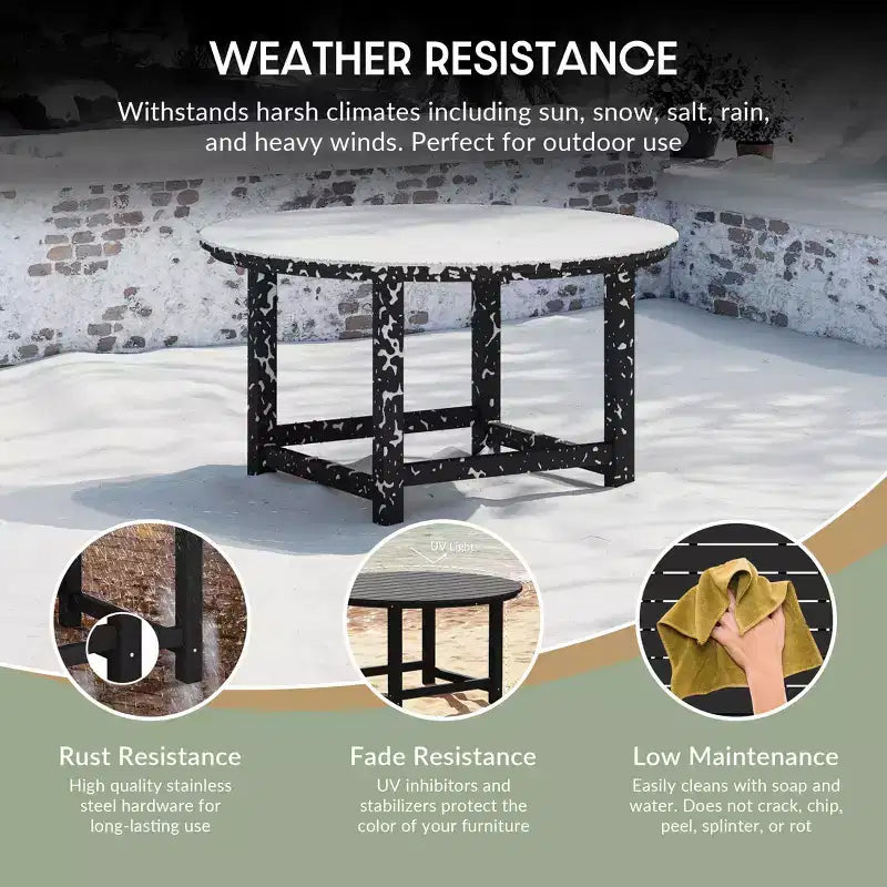 WestinTrends Dylan Set da conversazione da 5 pezzi per patio da esterno con sedia Adirondack in HDPE e tavolino da caffè rotondo