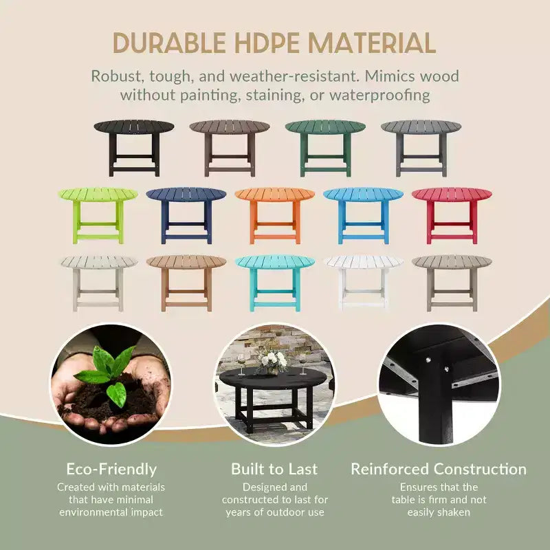 WestinTrends Dylan Set da conversazione da 5 pezzi per patio da esterno con sedia Adirondack in HDPE e tavolino da caffè rotondo