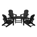 WestinTrends Malibu 5-Piece HDPE Folding Adirondack Chair Outdoor Patio Conversation Set